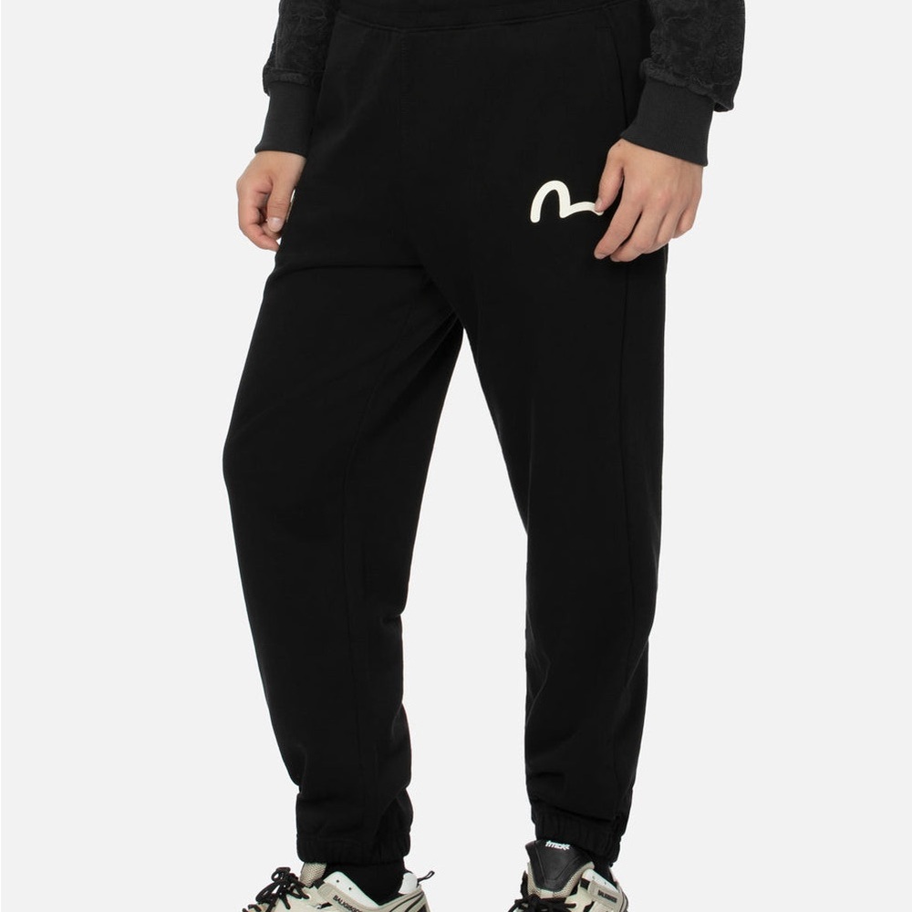USED Pocket-shaped Daruma and Seagull Print Straight Fit Sweatpants